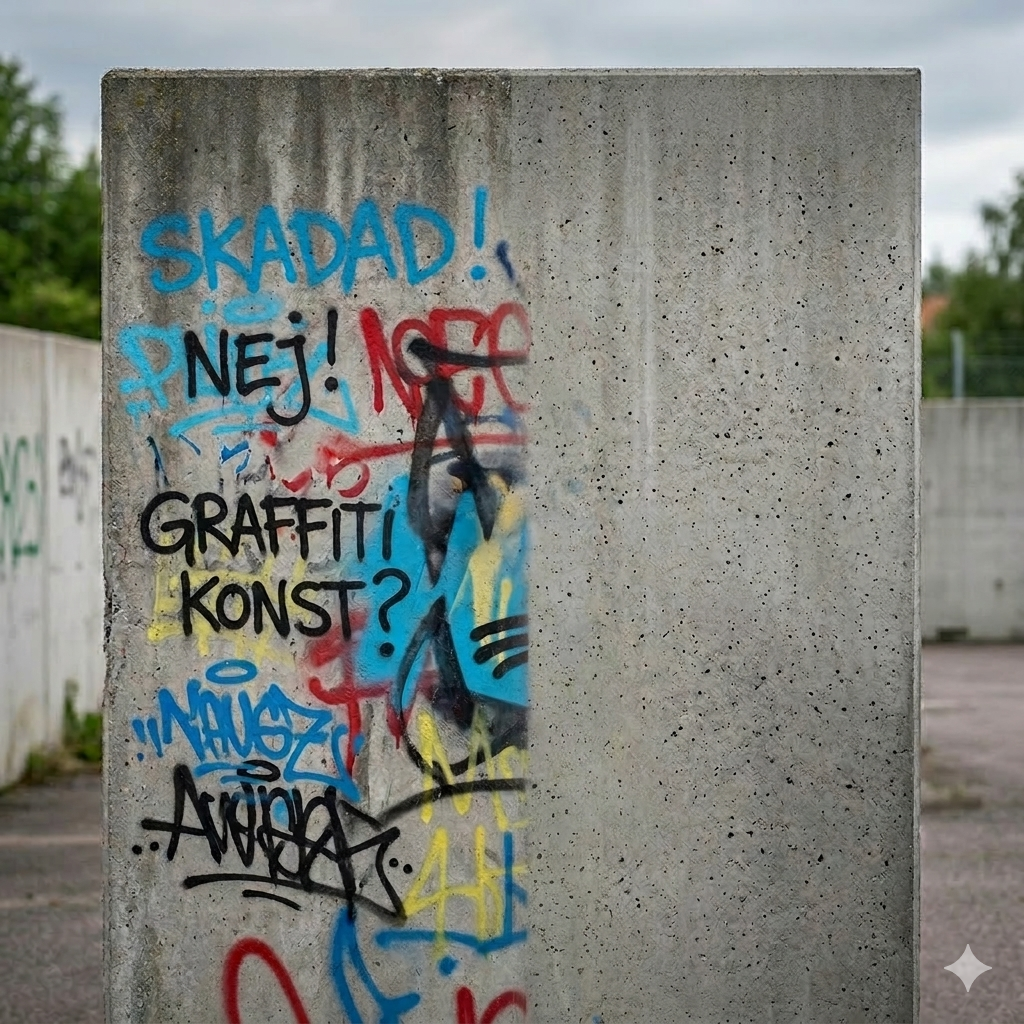 Klottersanering, Betongvägg